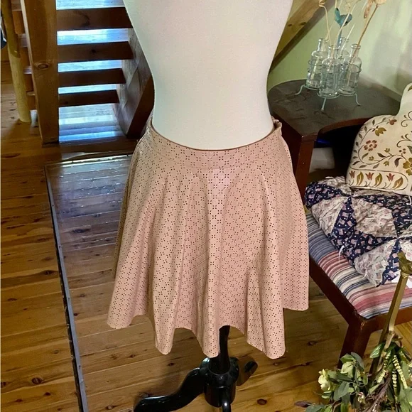 ⚜️Sunday in Brooklyn Perforated Faux Leather Skater Skirt⚜️ NWOT - Picture 2 of 8